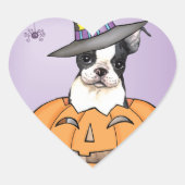 Boston Terrier Halloween Hart Sticker (Voorkant)