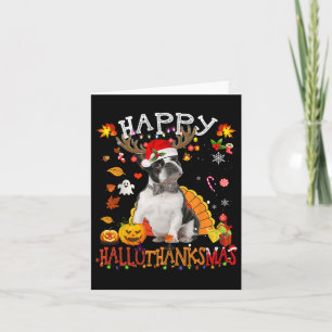Boston Terrier Halloween Kersthond Happy Hallo Kaart