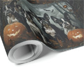 Boston Terrier Halloween Nacht Doggy Delight Cadeaupapier (Rol Hoek)