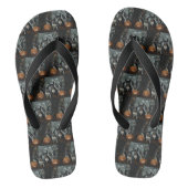 Boston Terrier Halloween Nacht Doggy Delight Teenslippers (Voetbed)