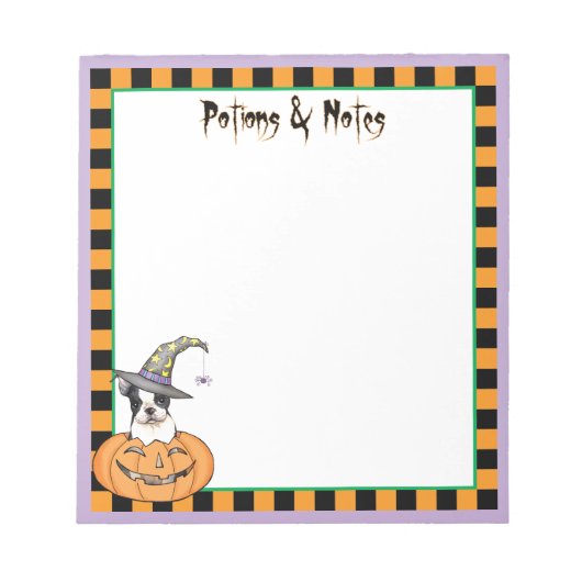 Boston Terrier Halloween Notitieblok (Voorkant)