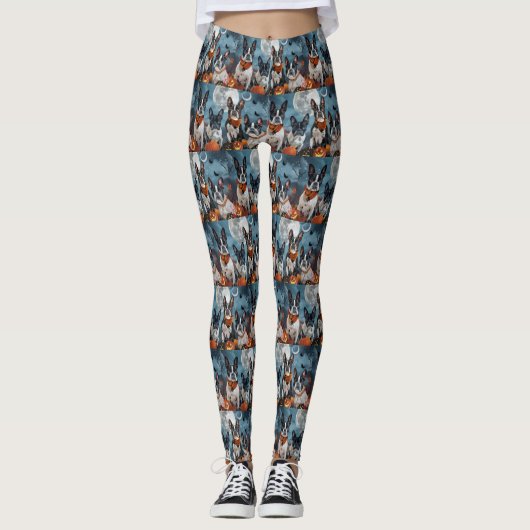 Boston Terrier Halloween Spoken Leggings (Voorkant)