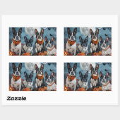 Boston Terrier Halloween Spoken Rechthoekige Sticker (Vel)