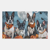 Boston Terrier Halloween Spoken Rechthoekige Sticker (Voorkant)