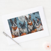 Boston Terrier Halloween Spoken Rechthoekige Sticker (Envelop)