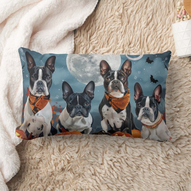 Boston Terrier Halloween Spokenverwekkend Kussen (Deken)