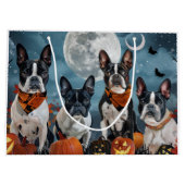 Boston Terriër Halloween Spooky Groot Cadeauzakje (Achterkant)