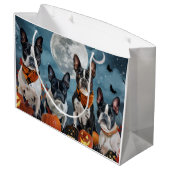 Boston Terriër Halloween Spooky Groot Cadeauzakje (Achterkant Gekanteld)