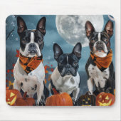 Boston Terriër Halloween Spooky Muismat (Voorkant)