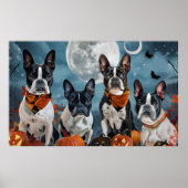 Boston Terriër Halloween Spooky Poster (Voorkant)