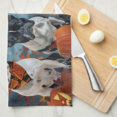 Boston Terriër Halloween Spooky Theedoek (Quarter Fold)