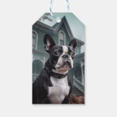 Boston Terrier Halloween Verschrikkelijk Cadeaulabel (Achterkant)