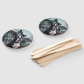 Boston Terrier Halloween Verschrikkelijk Handwaaier (Niet-gemonteerd)
