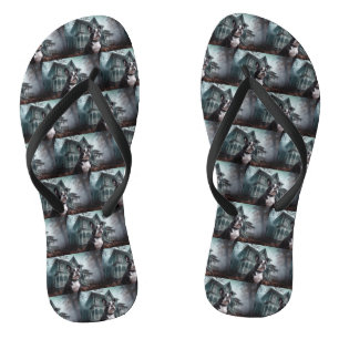 Boston Terrier Halloween Verschrikkelijk Teenslippers