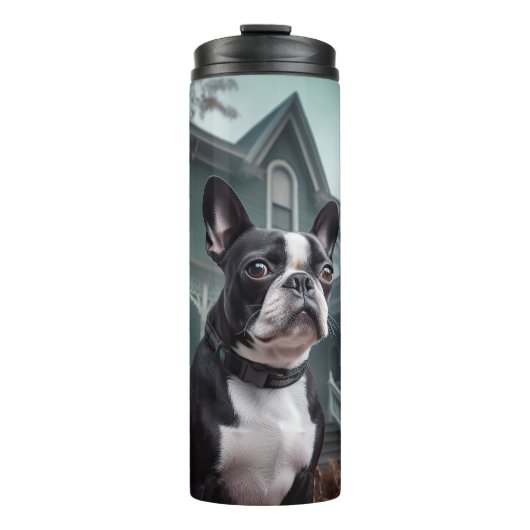 Boston Terrier Halloween Verschrikkelijk Thermosbeker (Voorkant)