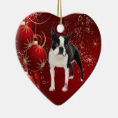 Boston Terrier Hanging Kerstornament Keramisch Ornament (Rechts)