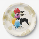 Boston Terrier Happy Birthday Decor Papieren Bordje (Voorkant)
