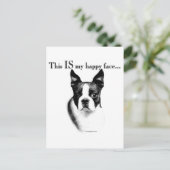 Boston Terrier Happy Face Briefkaart (Staand voorkant)