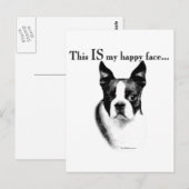 Boston Terrier Happy Face Briefkaart (Voorkant / Achterkant)