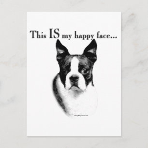 Boston Terrier Happy Face Briefkaart