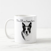 Boston Terrier Happy Face Koffiemok (Links)