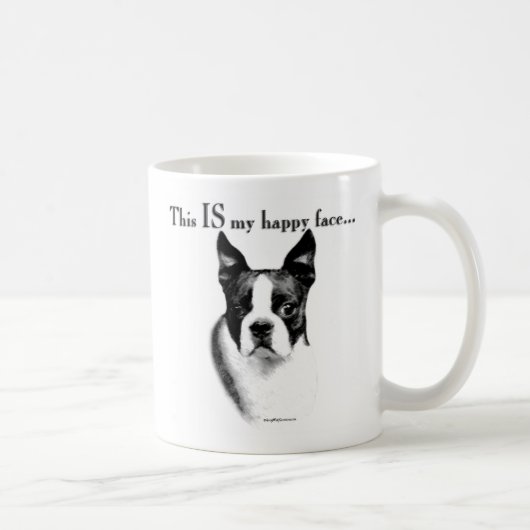 Boston Terrier Happy Face Koffiemok (Rechts)