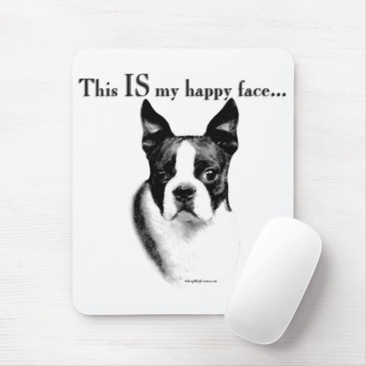 Boston Terrier Happy Face Muismat (Met muis)