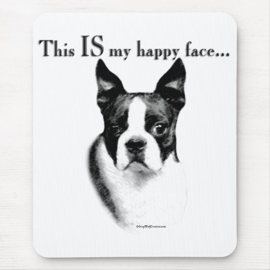Boston Terrier Happy Face Muismat (Voorkant)