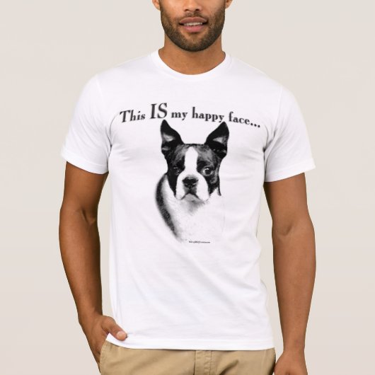 Boston Terrier Happy Face T-shirt (Voorkant)
