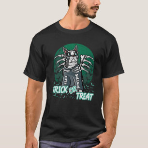 Boston Terrier Happy Halloween Kostuum Skelet Pr T-shirt