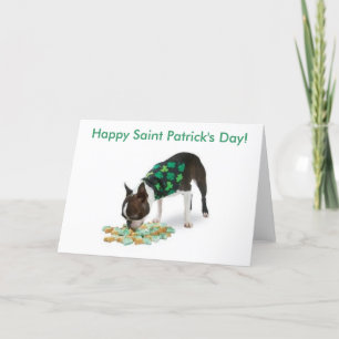 Boston Terrier Happy St. Patrick's Day Kaart