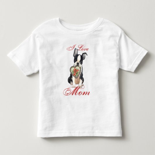 Boston Terrier Hart Moeder Kinder Shirts (Voorkant)