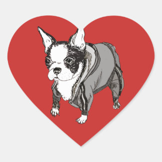 Boston Terrier hartvormige Sticker