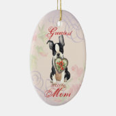 Boston Terrier Heart Mam Ceramic Ornament (Rechts)