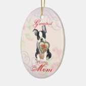 Boston Terrier Heart Mam Ceramic Ornament (Links)