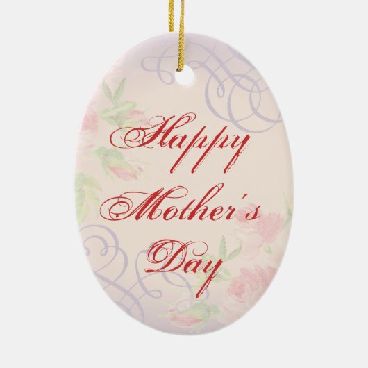 Boston Terrier Heart Mam Ceramic Ornament (Achterkant)