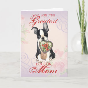 Boston Terrier Heart mama Kaart