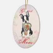 Boston Terrier Heart mama Keramisch Ornament (Links)
