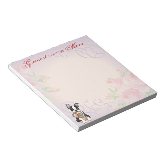 Boston Terrier Heart mama Notitieblok (Schuin)