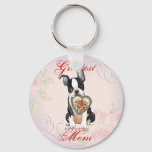Boston Terrier Heart mama Sleutelhanger
