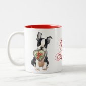 Boston Terrier Heart mama Tweekleurige Koffiemok (Links)