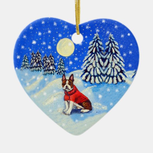 Boston Terrier Heart Ornament (Voorkant)