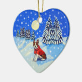 Boston Terrier Heart Ornament (Links)