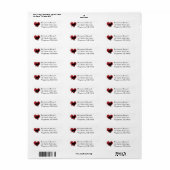 Boston Terrier Heart Silhouette Etiket (Full Sheet)