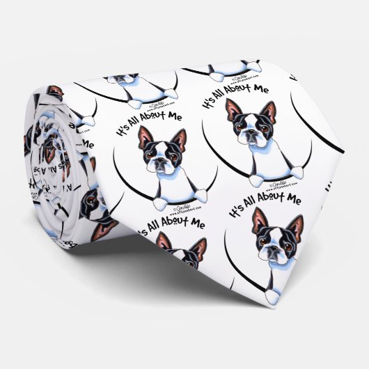 Boston Terrier heeft alles over mij Stropdas (Opgerold)
