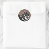 Boston Terrier: Helder gezicht Ronde Sticker (Tas)