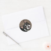 Boston Terrier: Helder gezicht Ronde Sticker (Envelop)
