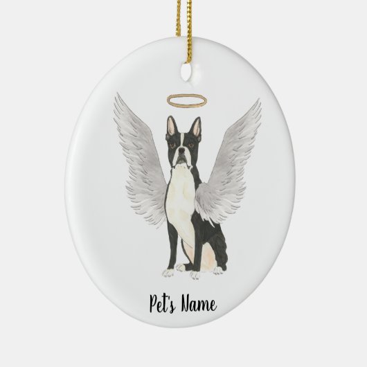 Boston Terrier Herdenkingsmonument Keramisch Ornament (Rechts)