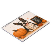 Boston Terrier Herfst Café Notitieboek (Linkerzijde)