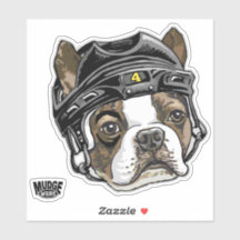 Boston Terrier Hockey Helm 4